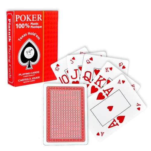 Carti de joc poker Texas Hold'em, profesionale, Piatnik (Austria), 100% plastic, index mare + peek index, culoare spate rosu Carti de joc poker Texas Hold'em, profesionale, Piatnik (Austria), 100% plastic, index mare + peek index, culoare spate rosu